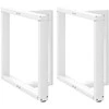Valgomojo stalo kojelės, 2 vnt., baltos, 70x35x(72-73) cm, plienas, T formos