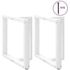 Valgomojo stalo kojelės, 2 vnt., baltos, 70x35x(72-73) cm, plienas, T formos