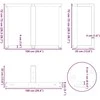 Valgomojo stalo kojelės, T formos, 2 vnt., 100x35x(72-73) cm