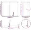 Valgomojo stalo kojelės, 2 vnt., baltos, 80x35x(72-73) cm, plienas, T formos