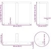 Valgomojo stalo kojelės, 2 vnt., baltos, 90x35x(72-73) cm, plienas, T formos