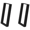 Valgomojo stalo kojelės, U formos, 2 vnt., juoda, 60x(72-73)cm