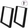 Valgomojo stalo kojelės, U formos, 2 vnt., juoda, 100x(72-73)cm