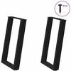 Valgomojo stalo kojelės, U formos, 2 vnt., juoda, 50x(72-73)cm