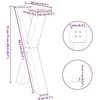 Valgomojo stalo kojos, X formos, 2 vnt., antracito spalvos, 50x(72-73) cm, plienas