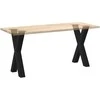 Valgomojo stalo kojos, X formos, 2 vnt., juodos, 60x(72-73) cm, plienas