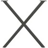 Valgomojo stalo kojos, X formos, 2 vnt., antracito spalvos, 70x(72-73) cm, plienas