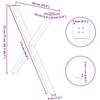 Valgomojo stalo kojelės, X formos, 2 vnt., juoda, 90x(72-73) cm