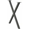 Valgomojo stalo kojos, X formos, 2 vnt., antracito spalvos, 70x(72-73) cm, plienas