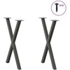 Valgomojo stalo kojos, 2 vnt., antracito spalvos, 57x(72-73) cm, plienas