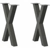 Valgomojo stalo kojos, X formos, 2 vnt., antracito spalvos, 50x(72-73) cm, plienas