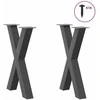 Valgomojo stalo kojos, X formos, 2 vnt., antracito spalvos, 50x(72-73) cm, plienas