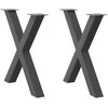 Valgomojo stalo kojelės, X formos, 2 vnt., 80x(72-73) cm