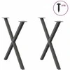 Valgomojo stalo kojos, X formos, 2 vnt., antracito spalvos, 70x(72-73) cm, plienas