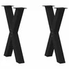 Valgomojo stalo kojos, X formos, 2 vnt., juodos, 50x(72-73) cm, plienas