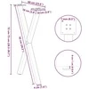 Valgomojo stalo kojos, X formos, 2 vnt., juodos, 57x(72-73) cm, plienas