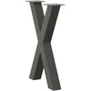 Valgomojo stalo kojos, X formos, 2 vnt., antracito spalvos, 50x(72-73) cm, plienas
