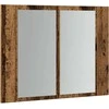 Veidrodinė LED spintelė, medienos, 60x12x45cm, apdirbta mediena