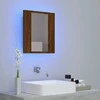 Veidrodinė LED vonios spintelė, ruda, 40x12x45cm, mediena