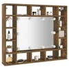 Veidrodinė spintelė su LED apšvietimu, ąžuolo, 91x15x76,5cm