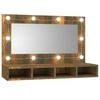 Veidrodinė spintelė su LED, dūminio ąžuolo, 90x31,5x62cm