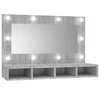 Veidrodinė spintelė su LED, pilka ąžuolo, 90x31,5x62 cm