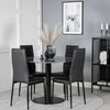 Venture Home Valgomojo kėdės Slim, 2vnt., juodos, odos imitacijos