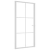 Vidaus durys, baltos, 102,5x201,5cm, ESG stiklas ir aliuminis