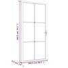 Vidaus durys, baltos, 102,5x201,5cm, matinis stiklas/aliuminis