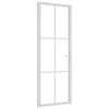 Vidaus durys, baltos, 76x201,5cm, ESG stiklas ir aliuminis