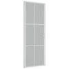 Vidaus durys, baltos, 76x201,5cm, matinis stiklas ir aliuminis