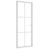 Vidaus durys, baltos, 83x201,5cm, ESG stiklas ir aliuminis