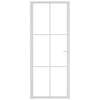 Vidaus durys, baltos, 83x201,5cm, ESG stiklas ir aliuminis