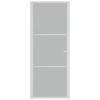 Vidaus durys, baltos, 83x201,5cm, matinis stiklas ir aliuminis