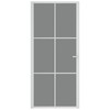 Vidaus durys, baltos, 93x201,5cm, ESG stiklas ir aliuminis