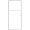 Vidaus durys, baltos, 93x201,5cm, ESG stiklas ir aliuminis