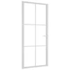 Vidaus durys, baltos, 93x201,5cm, ESG stiklas ir aliuminis