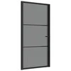 Vidaus durys, juodos, 102,5x201,5cm, ESG stiklas ir aliuminis