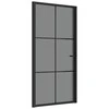 Vidaus durys, juodos, 102,5x201,5cm, ESG stiklas ir aliuminis