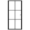 Vidaus durys, juodos, 102,5x201,5cm, ESG stiklas ir aliuminis