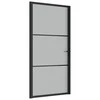 Vidaus durys, juodos, 102,5x201,5cm, matinis stiklas/aliuminis