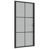 Vidaus durys, juodos, 102,5x201,5cm, matinis stiklas/aliuminis