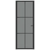 Vidaus durys, juodos, 76x201,5cm, ESG stiklas ir aliuminis