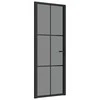 Vidaus durys, juodos, 76x201,5cm, ESG stiklas ir aliuminis