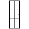 Vidaus durys, juodos, 76x201,5cm, ESG stiklas ir aliuminis