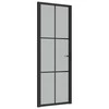 Vidaus durys, juodos, 76x201,5cm, matinis stiklas ir aliuminis