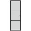 Vidaus durys, juodos, 76x201,5cm, matinis stiklas ir aliuminis