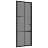 Vidaus durys, juodos, 83x201,5cm, ESG stiklas ir aliuminis