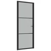 Vidaus durys, juodos, 83x201,5cm, matinis stiklas ir aliuminis