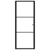 Vidaus durys, juodos, 93x201,5cm, ESG stiklas ir aliuminis